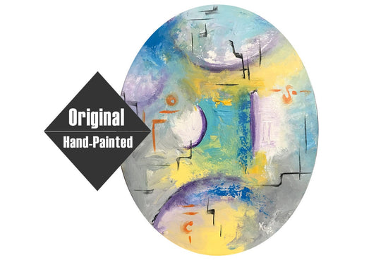 Perpetual Orbit Oval Painting - 16x20"