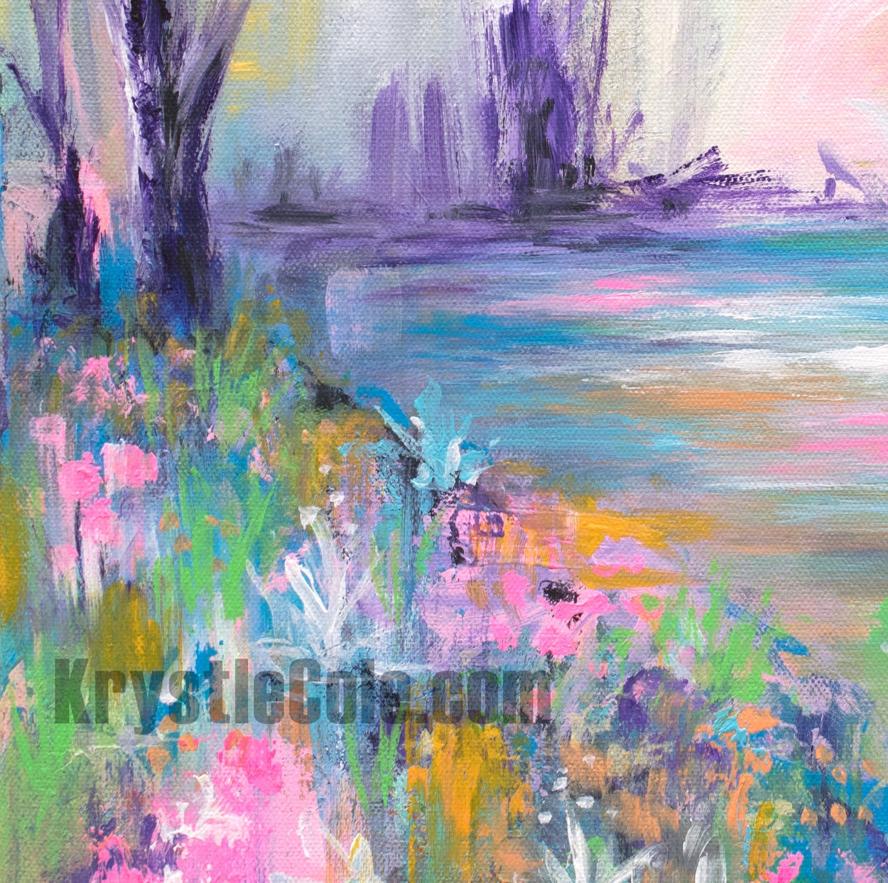 CeeCee's Creations: iridescent landscape : an abstract acrylic painting
