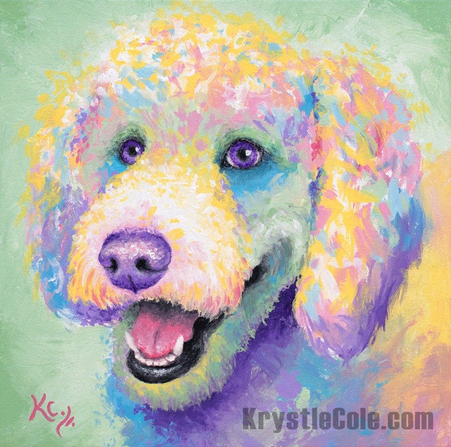 Goldendoodle Art - Goldendoodle Gifts. Golden Doodle Print on PAPER or CANVAS by Krystle Cole