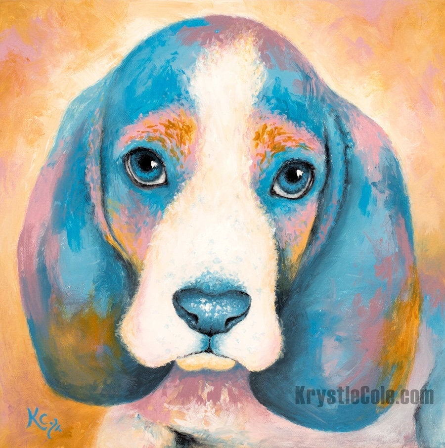 Basset Hound Puppy Print - Sage