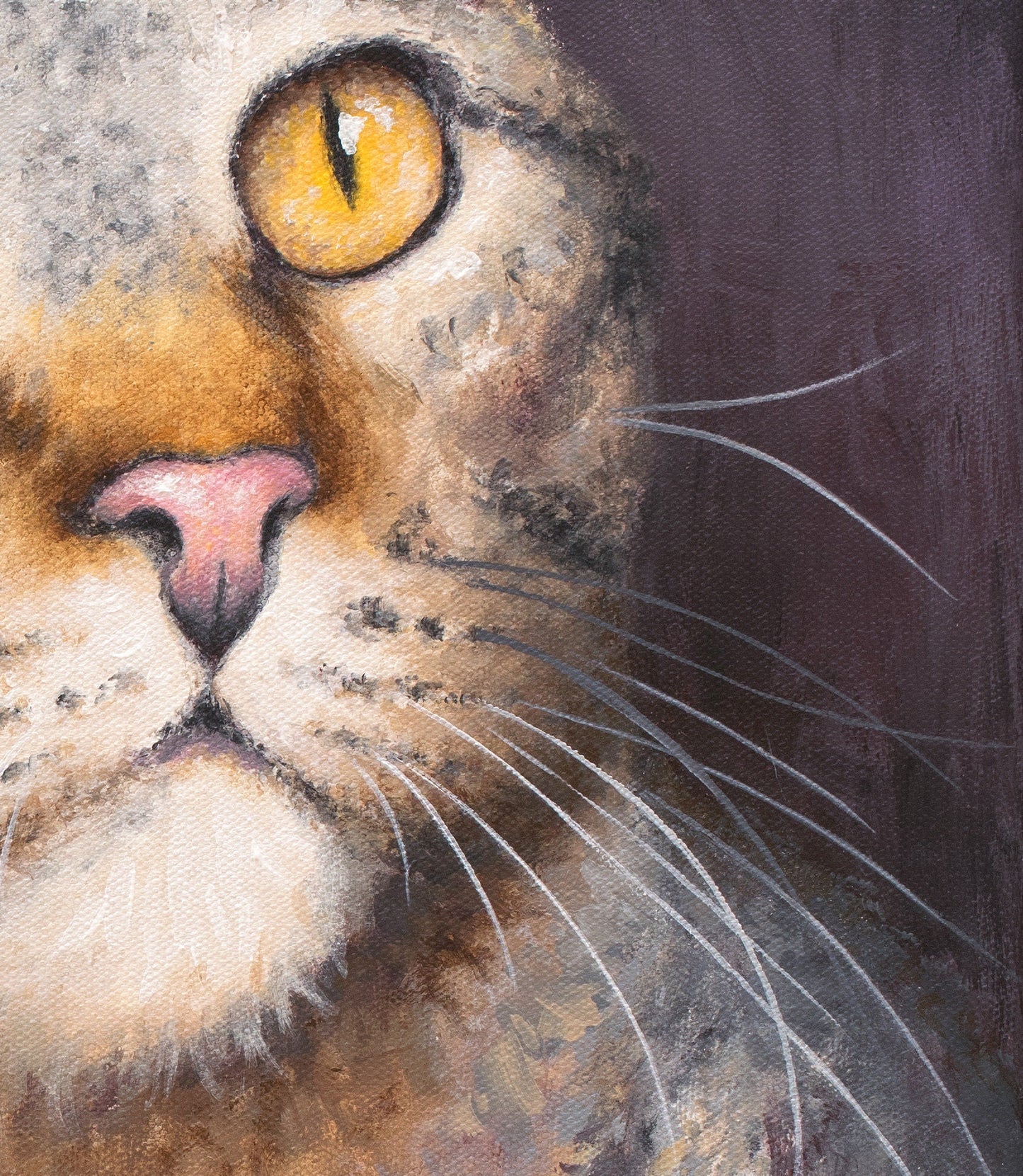 Brown Tabby Cat Art - Cat Print on CANVAS or PAPER of Tabby Cat Painting by Krystle Cole