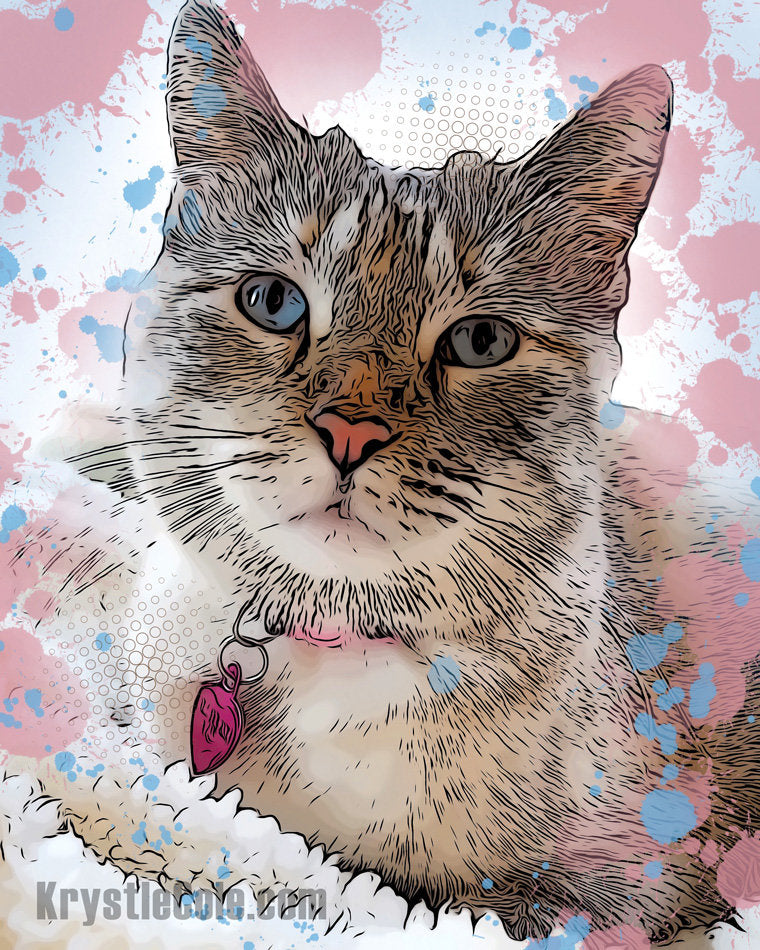 Custom DIGITAL ART Pet Portrait - NATURALISTIC Colors