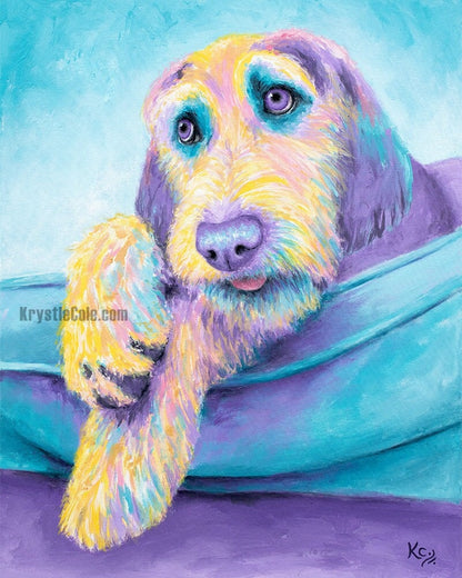 Dog Art Print on PAPER or CANVAS by Krystle Cole