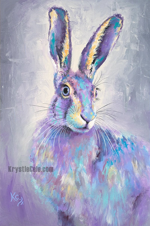 Purple Hare Rabbit Painting - 20x30"