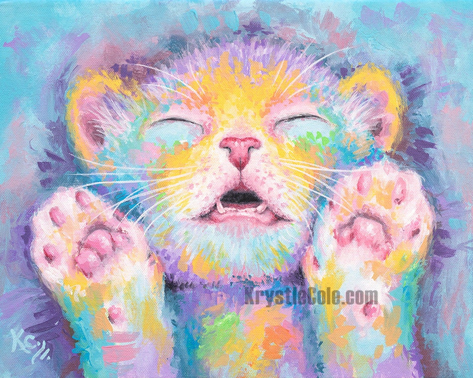 Sleeping Kitten Painting - 11x14"