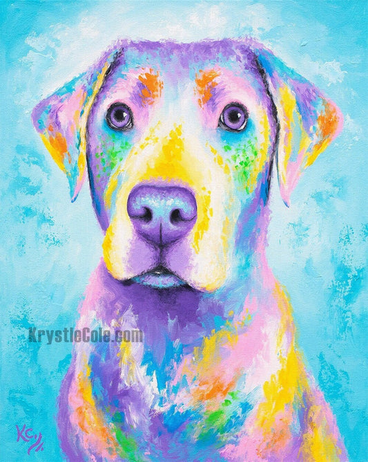 Labrador Retriever Art Print - Lab Dog Artwork on CANVAS or PAPER. Dog Lover Gift. Painting "Tika" by Krystle Cole