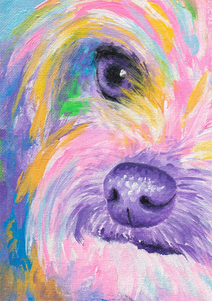 Yorkie Dog Art Print on Paper or Canvas of Colorful Yorkshire Terrier Painting by Krystle Cole