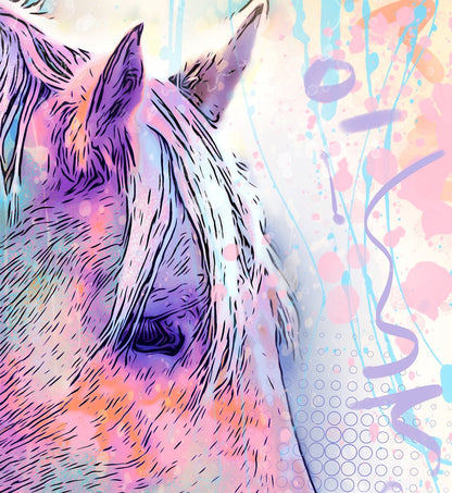 Horse Art - Palomino Horse Print. Colorful Horse Artwork on CANVAS or PAPER *Each Print Hand Signed*