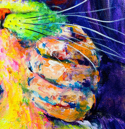 Cat Print - Cat Painting. Cat Lover Gift. Cat Gifts. Cat Portrait. Woman and Cat Art on CANVAS or PAPER by Krystle Cole